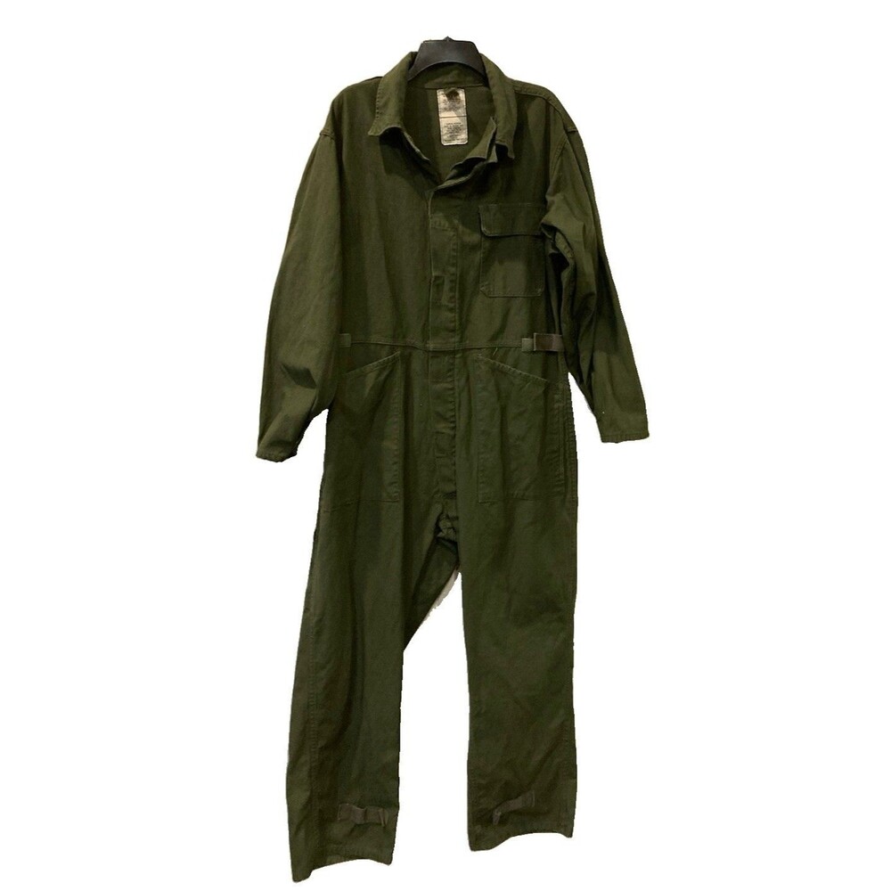 Coveralls Men's Cotton Sateen Type I 90s VTG Olive Green USGI Size Large